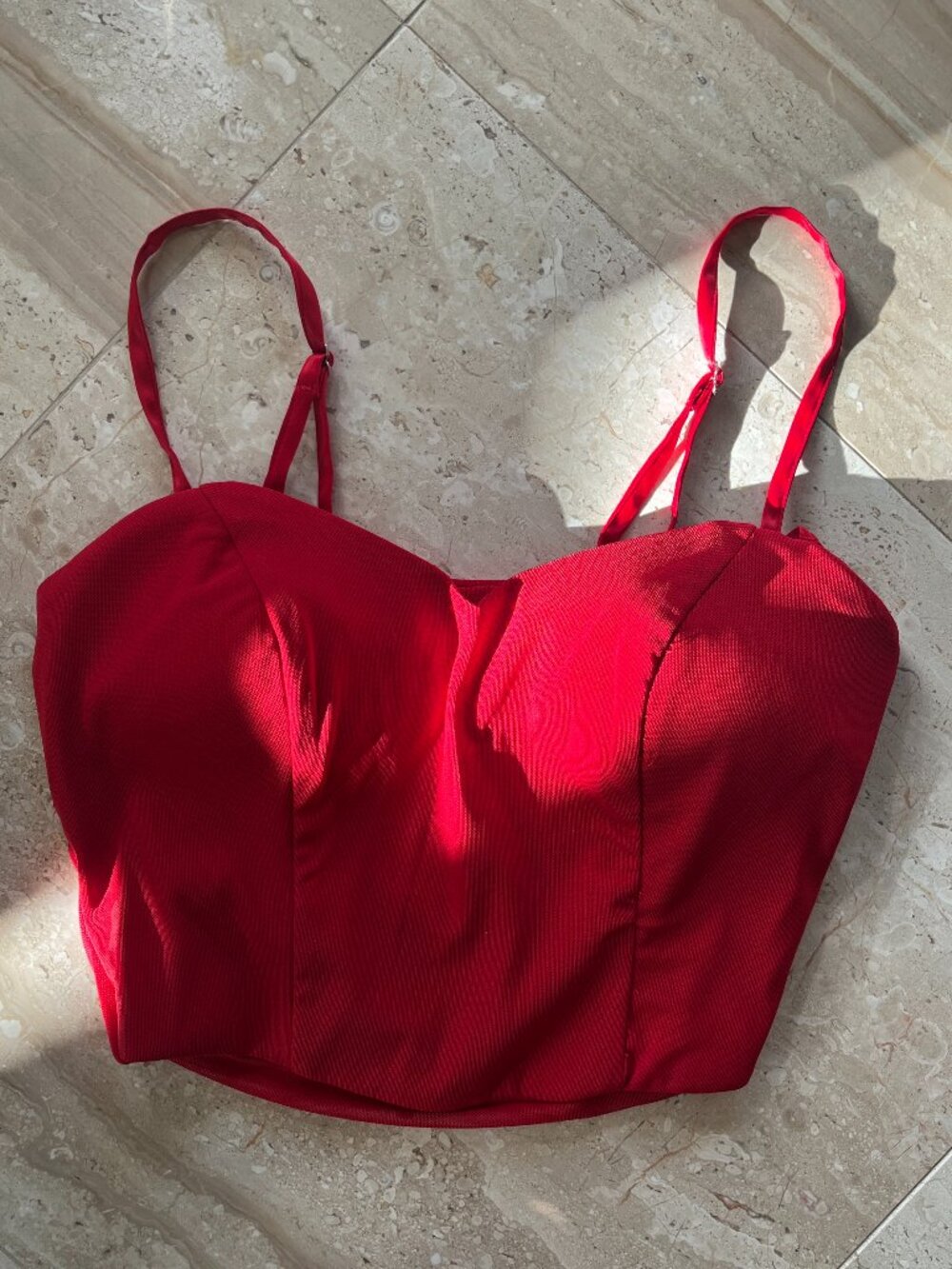 Lulus Red Sweetheart Neckline Top